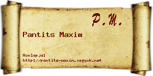Pantits Maxim névjegykártya